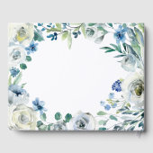 Floral Chic Wedding Blue Ivory Spring Waterverf Gastenboek (Achterkant)