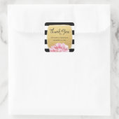 Floral Chic Wedding Hartelijk dank Vierkante Sticker (Tas)