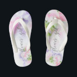 FLORAL CHIC WEDDING SWEET PEAS Bloemenmeisje2 Kinder Teenslippers<br><div class="desc">Toddler Bloemenmeisje Sandals om het collectie aan te passen - Floral Chic Wedding Sweet Peas in roze en lavender met  kalligrafie en moderne lettertypen</div>