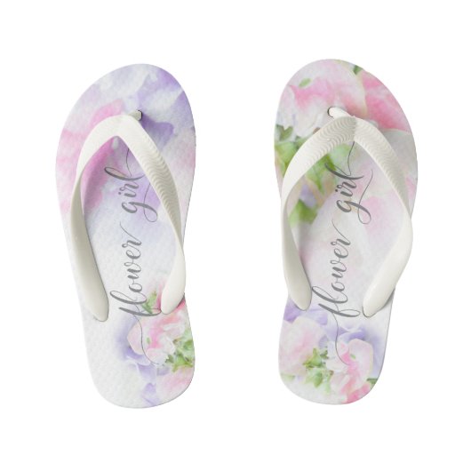 FLORAL CHIC WEDDING SWEET PEAS Bloemenmeisje2 Kinder Teenslippers (Voetbed)