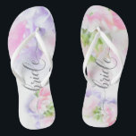 FLORAL CHIC WEDDING SWEET PEAS Bride Teenslippers<br><div class="desc">De Sandalen van de bruid om het collectie aan te passen - Floral Chic Wedding Sweet Peas in roze en lavender met  kalligrafie en moderne lettertypen</div>