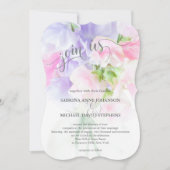 FLORAL CHIC WEDDING SWEET PEAS KAART (Voorkant)