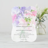FLORAL CHIC WEDDING SWEET PEAS KAART (Staand voorkant)