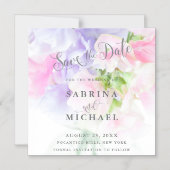 FLORAL CHIC WEDDING SWEET PEAS MAGNETISCHE UITNODIGING (Voorkant)