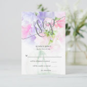 FLORAL CHIC WEDDING SWEET PEAS RSVP KAARTJE (Staand voorkant)