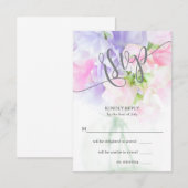 FLORAL CHIC WEDDING SWEET PEAS RSVP KAARTJE (Voorkant / Achterkant)