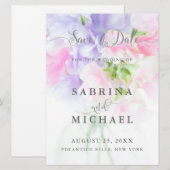 FLORAL CHIC WEDDING SWEET PEAS SAVE THE DATE (Voorkant / Achterkant)