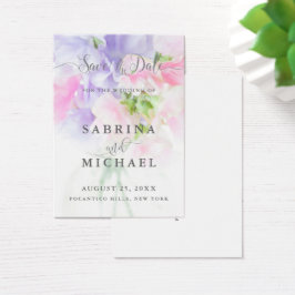 FLORAL CHIC WEDDING SWEET PEAS VISITEKAARTJE