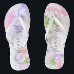 FLORAL CHIC WEDING SWEET PEAS Bloemenmeisje Teenslippers<br><div class="desc">Bloemenmeisje Sandalen die overeenkomen met het collectie - Floral Chic Wedding Sweet Peas in roze en lavender met  kalligrafie en moderne lettertypen</div>