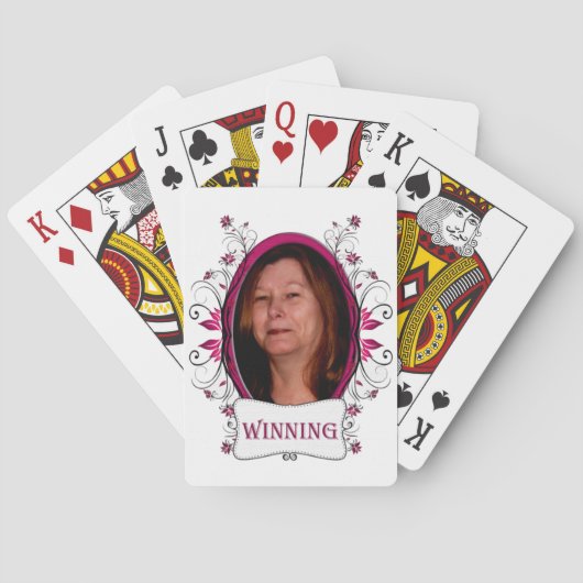 Floral Chic Winning Custom Pokerkaarten (Achterkant)