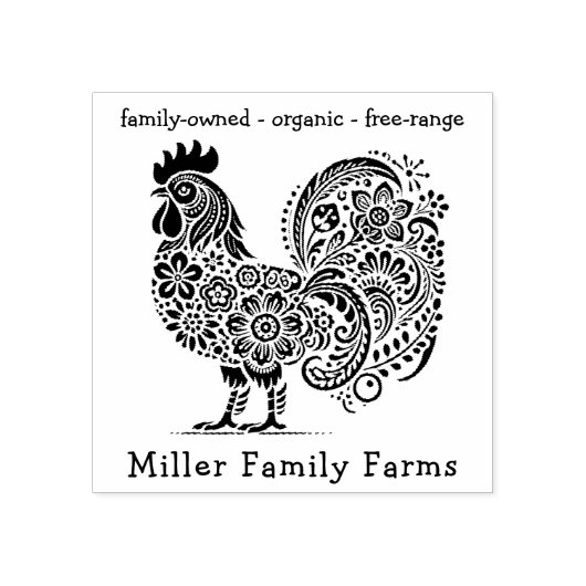 Floral Chicken Boerderij Fresh Eggs Custom Carton Rubberstempel (Afrduk)