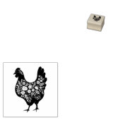 Floral Chicken Rubberstempel (Gestempeld)