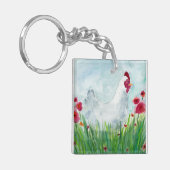 Floral Chicken Sleutelhanger (Voorkant Links)