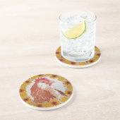 Floral Chicken Wreath Onderzetter (Zijkant)