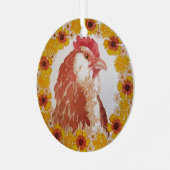 Floral Chicken Wreath Ornament (Voorkant links)