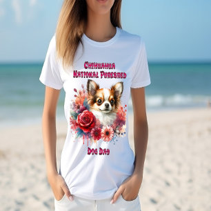 Floral Chihuahua A Petite Canine Bloeit T-shirt