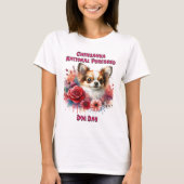 Floral Chihuahua A Petite Canine Bloeit T-shirt (Voorkant)