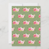 Floral China Tea Cup Baby shower Kaart (Achterkant)