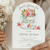 Floral China Tea Cup Bridal Shower Kaart