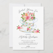 Floral China Tea Cup Bridal Shower Kaart (Voorkant)