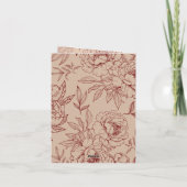 Floral Chinees Engels gevouwen bruiloft uitnodigin Aankondiging (Achterkant)