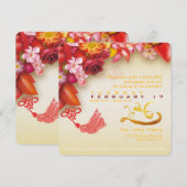 Floral Chinese gold Paper-cut Horse 2026 PSqInv (Voorkant / Achterkant)