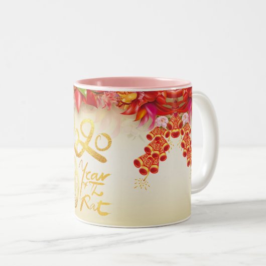 Floral-Chinese goudpapier Mok 2020 2TP (Voorkant rechts)