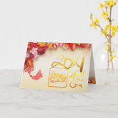 Floral-Chinese goudpapier Ox 2021 begroeting C Kaart (Gele Bloem)