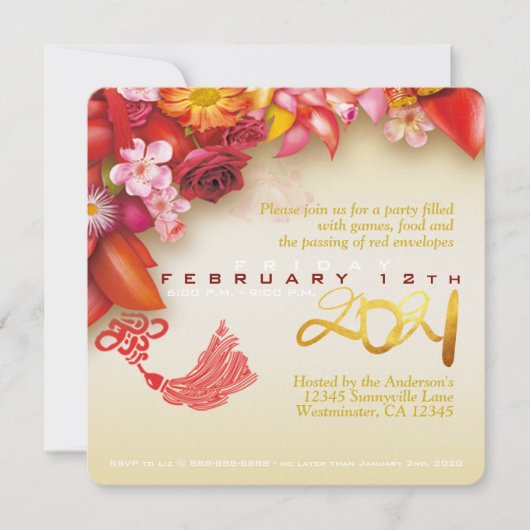 Floral-Chinese goudpapier Ox 2021 PSqInv (Voorkant)