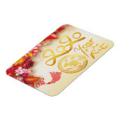 Floral-Chinese goudpapier Rat 2020 F Magnet Magneet (Linkerzijde)