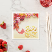 Floral-Chinese goudpapier Rat 2020 partij PN Servet (Insitu)