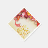 Floral-Chinese goudpapier Rat 2020 partij PN Servet (Hoek)