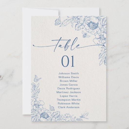 Floral Chinoiseri Tafel Zitting Grafiek Kaarten (Voorkant)