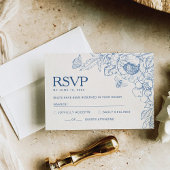 Floral Chinoiseri Wedding RSVP Kaart
