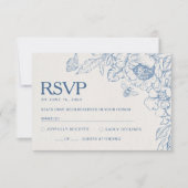 Floral Chinoiseri Wedding RSVP Kaart (Voorkant)