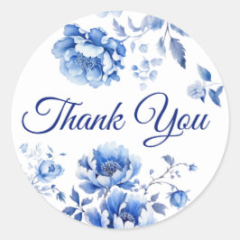Floral Chinoiserie Bedankt Ronde Sticker