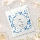 Floral Chinoiserie Blauw en Wit Elegant Bruiloft Bedankzakje (Geknipt)