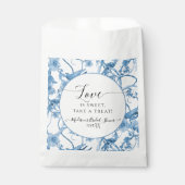 Floral Chinoiserie Blauw en Wit Toile Bridal Bedankzakje (Voorkant)