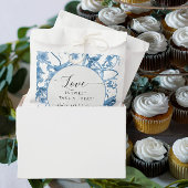 Floral Chinoiserie Blauw en Wit Toile Bridal Bedankzakje