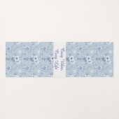 Floral Chinoiserie Blue Toile with custom text Yogamat (Achterkant (horizontaal))