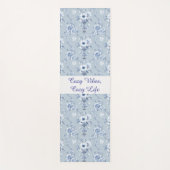 Floral Chinoiserie Blue Toile with custom text Yogamat (Voorkant)