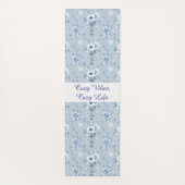 Floral Chinoiserie Blue Toile with custom text Yogamat (Achterkant)