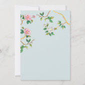 Floral Chinoiserie Blue Vrijgezellenfeest Kaart (Achterkant)