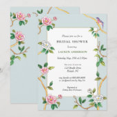 Floral Chinoiserie Blue Vrijgezellenfeest Kaart (Voorkant / Achterkant)