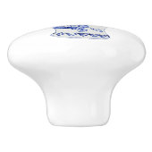 Floral Chinoiserie Blue White Dragonfly Ginger Jar Keramische Knop (Zijkant)