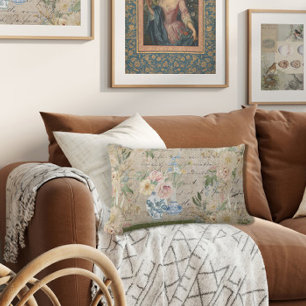 Floral Chinoiserie  Blue White Vase Cottage Kussen