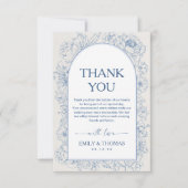 Floral Chinoiserie bruiloft bedankkaart (Voorkant)