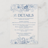 Floral Chinoiserie bruiloft details behuizing Kaar Informatiekaartje (Voorkant)