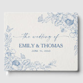 Floral Chinoiserie bruiloft gastenboek (Voorkant)