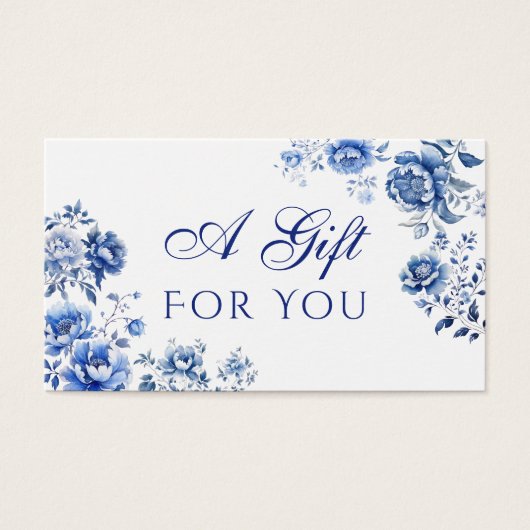 Floral chinoiserie cadeaubon visitekaartje (Voorkant)